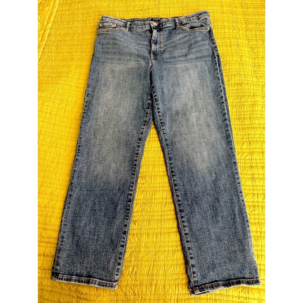 Ralph Lauren Chaps Jeans Womens 14 Blue‎ Denim Cotton Slim Boyfriend